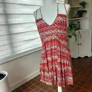 Umgee Bohemian Strappy  Mini Dress Women's Size Small - Summer Lightweight Multi